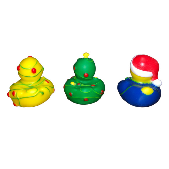 Set of 3 Christmas Vacation Holiday Lights 2" Rubber Ducks Duckies Jeep Duck - Picture 3 of 5
